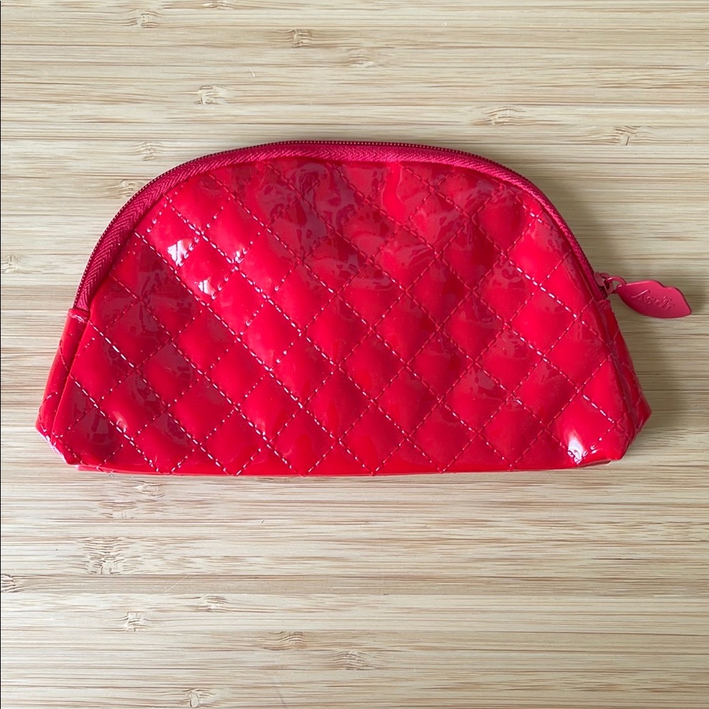 Ipsy Bag - Glossy Quilted Red Cosmetic Pouch